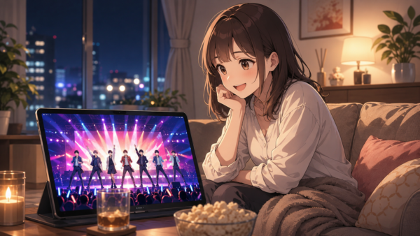 Music Chocolate Festival 2026をU-NEXTで楽しむ日本人女性のアニメイメージ